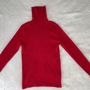 Red turtle neck